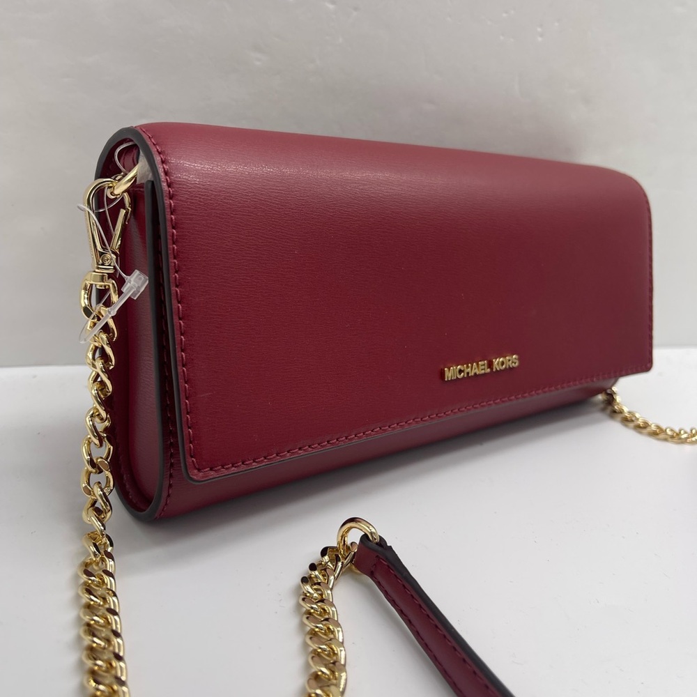 MICHAEL KORS Jet Set Md Leather Flap Clutch Crossbody Shoulder Bag Wallet
Cherry - Picture 7 of 16